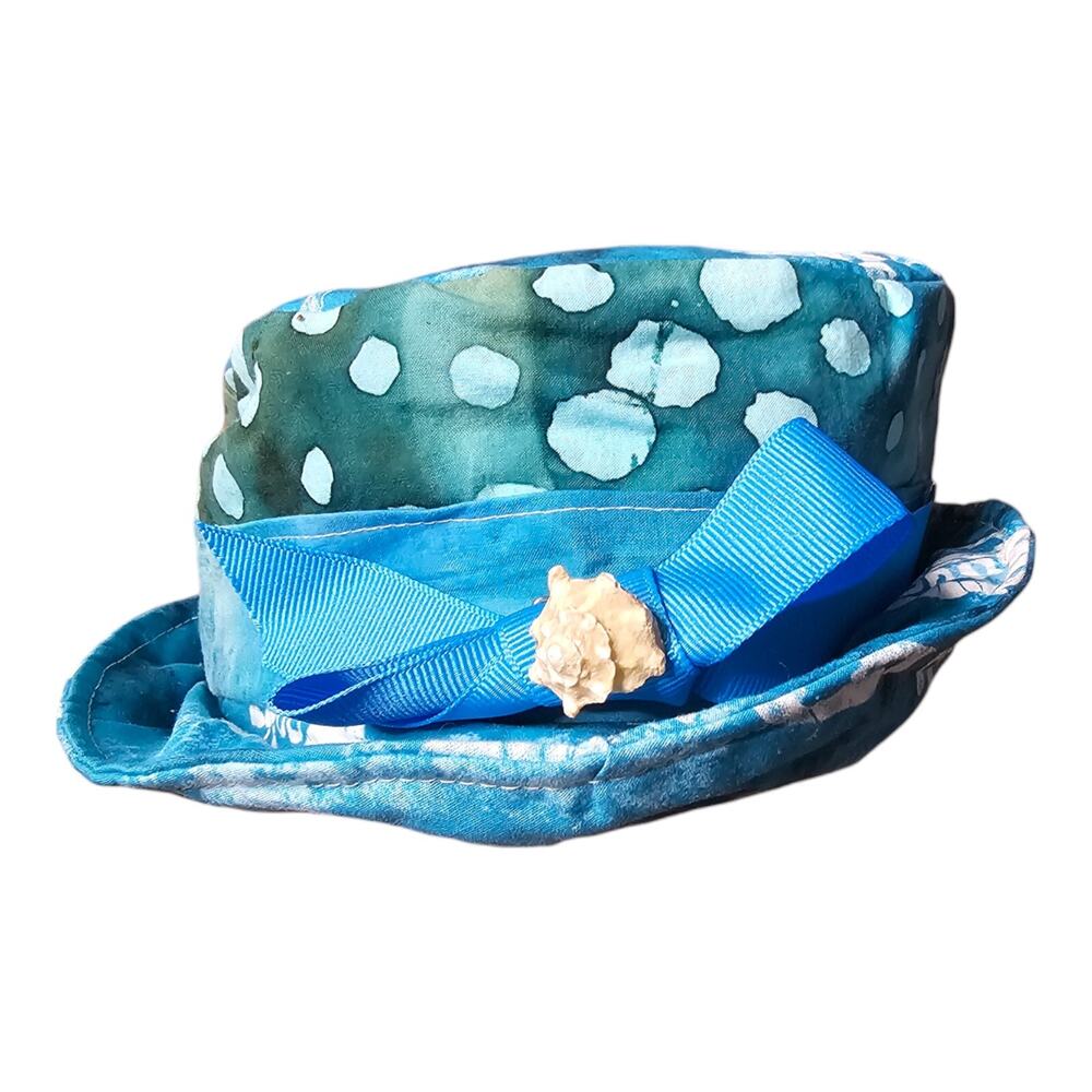 Childs Summer Sun Hat New Handmade Blue Sea Turtles